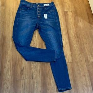 Express high waisted hyper stretch button fly jean